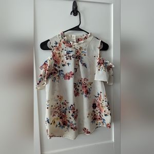 Monteau Floral Cold Shoulder Top